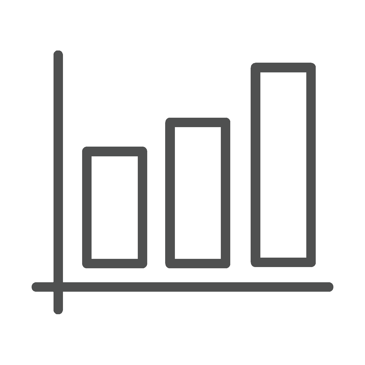 Benchmark Your Progress Icon. Bar chart.